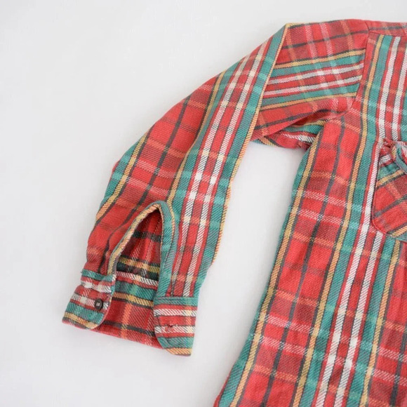 VTG 90'S Java Joe Red And Green Checker Pattern 100% Cotton Shirt Size Medium - Picture 10 of 12